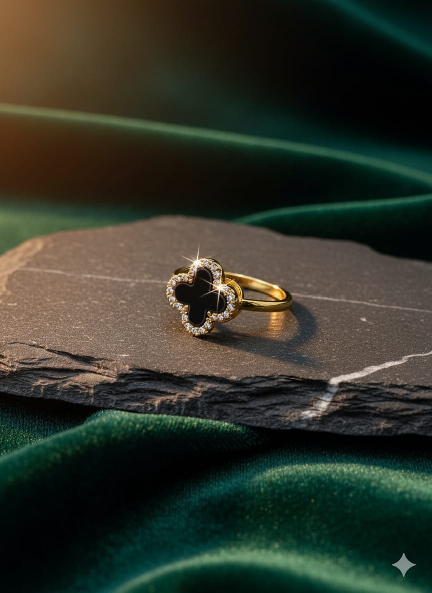 Velvet Bloom - Premium American Diamon Zircon Floral Spinning Ring