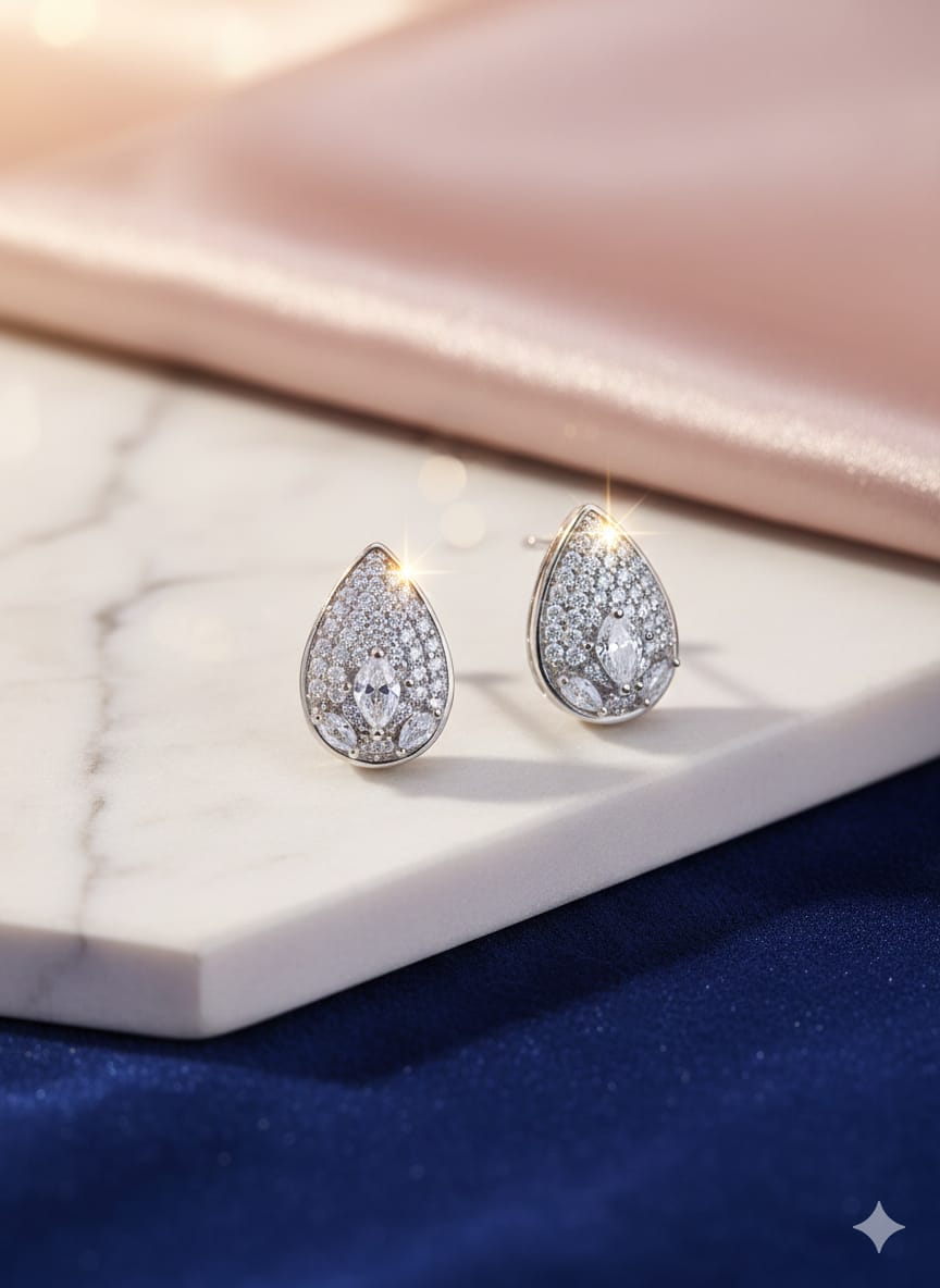 Elegant 1-Carat Premium American Diamond Zircon Studs