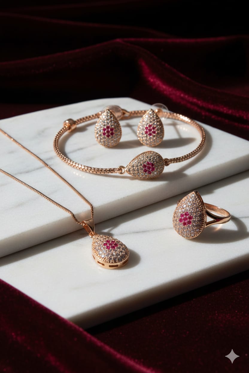 Premium American Diamond Zircon Combo Set