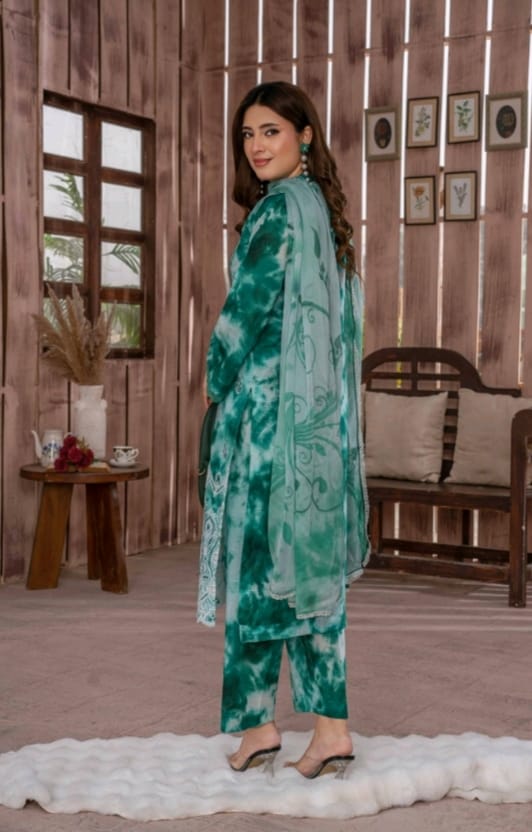 EMBROIDERED LAWN SUIT 3 - PIECE