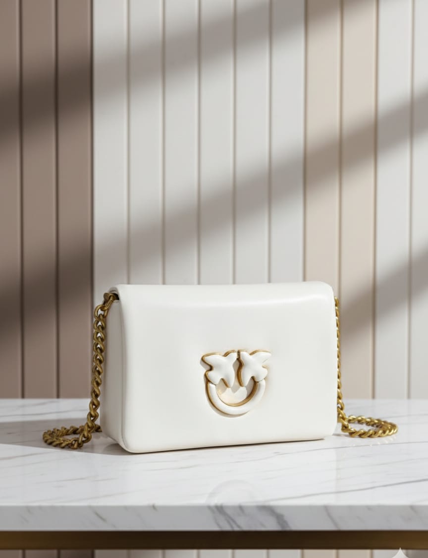 PINKO Love One Shoulder Bag - Classic Ivory White