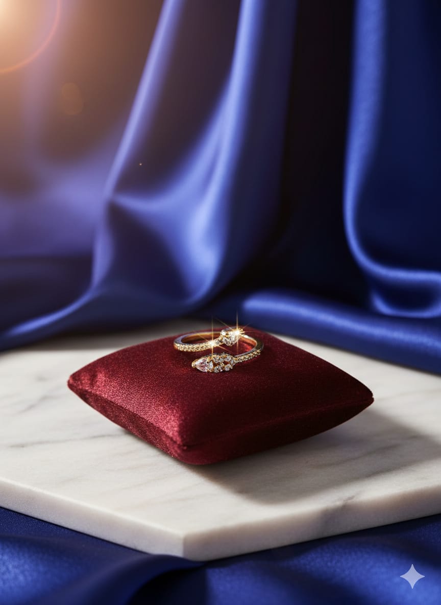 Delicate Luxury - Premium Gold Plated American Diamond Zircon Ring
