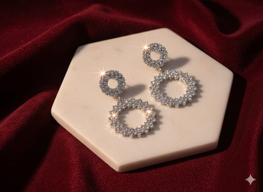 1-Carat Gold Plated AD Zircon Earrings