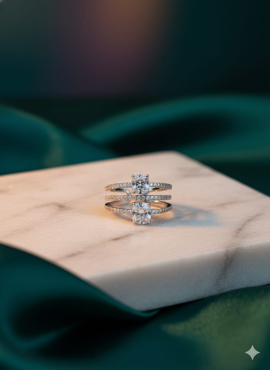 Eternal Spark - Premium Gold Plated American Diamond Zircon Ring