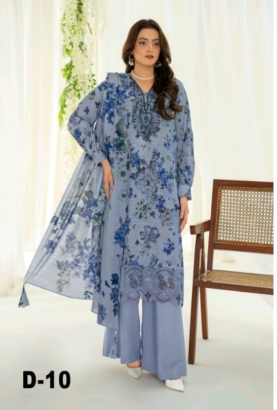 3 - PIECE LAWN SUIT DESIGN 10