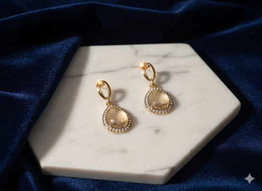 1-Carat Gold Plated AD Zircon Earrings
