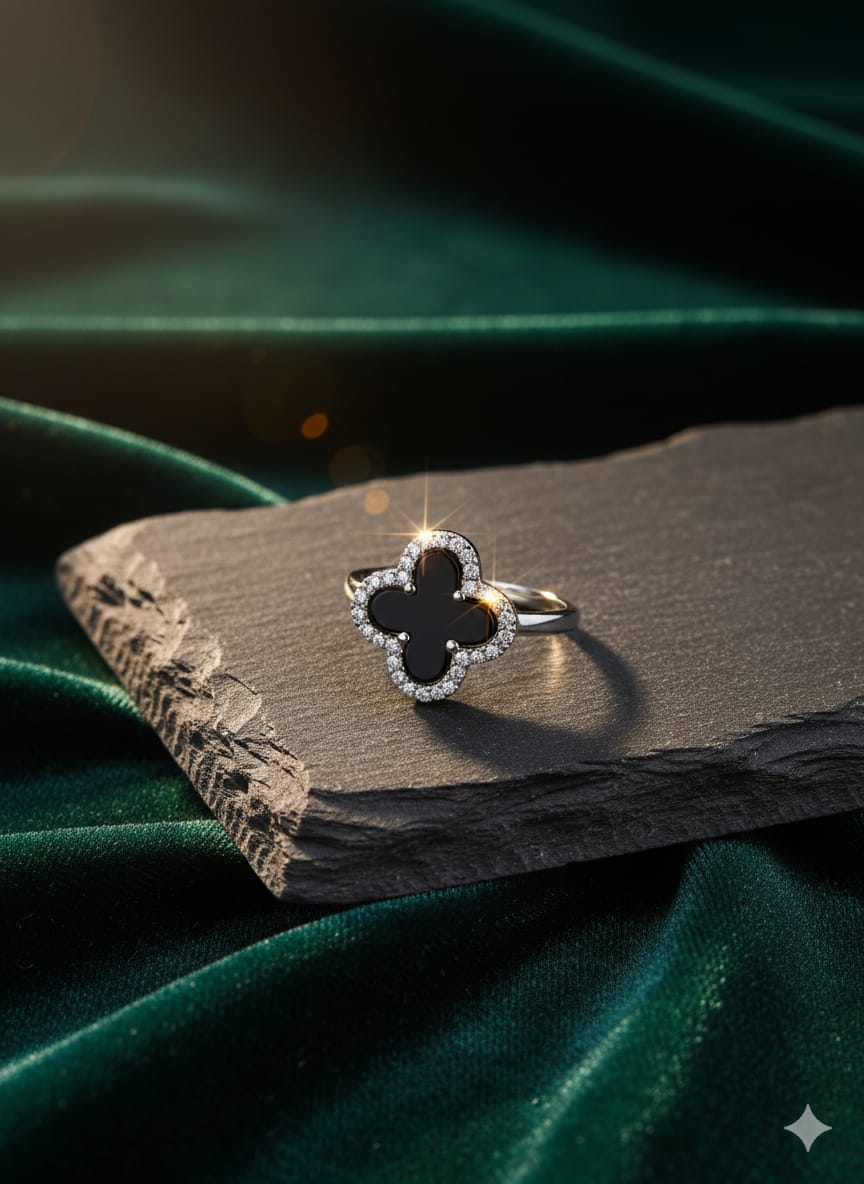 Velvet Bloom - Premium American Diamon Zircon Floral Spinning Ring