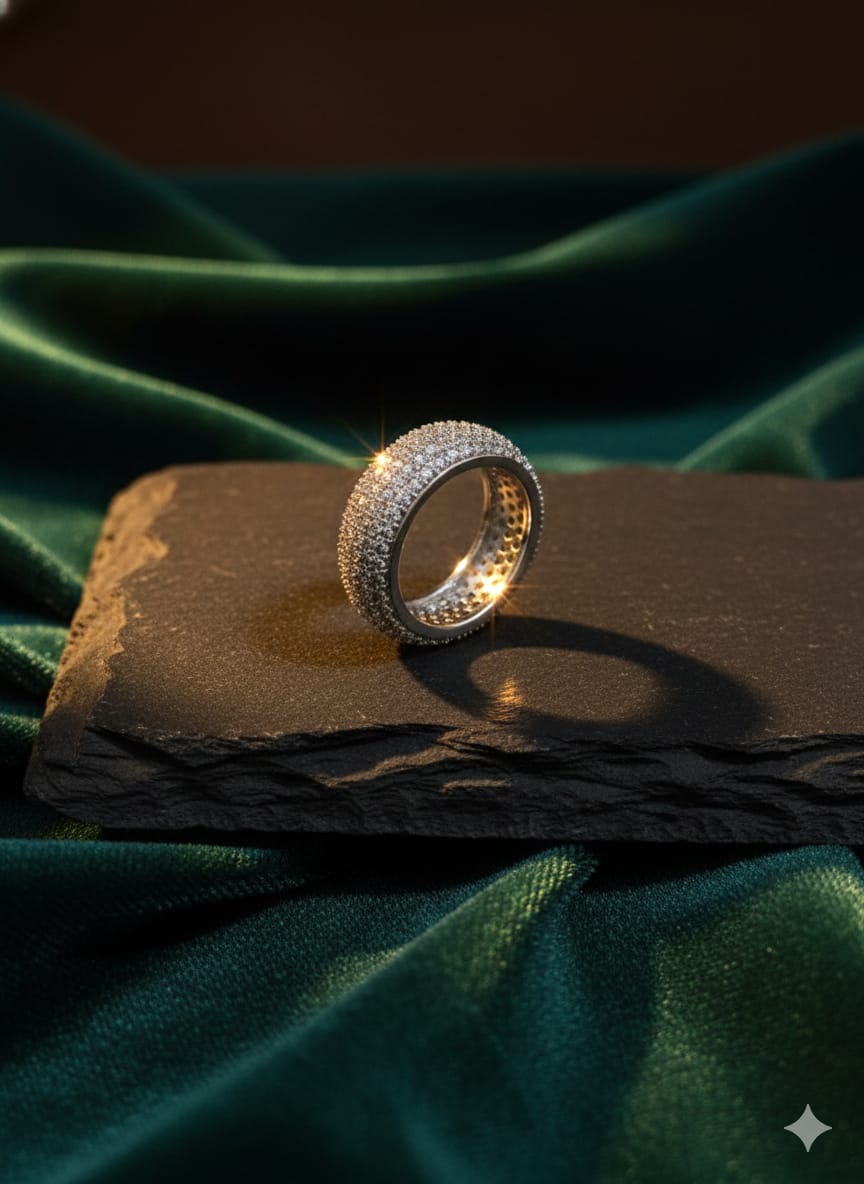 Moonlight Beauty - Shimmering Zircon Luxury American Diamond Ring