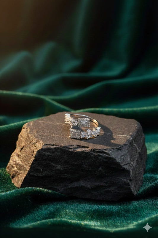 Forever Glow - Luxury American Diamond Zircon Gold Plates Ring