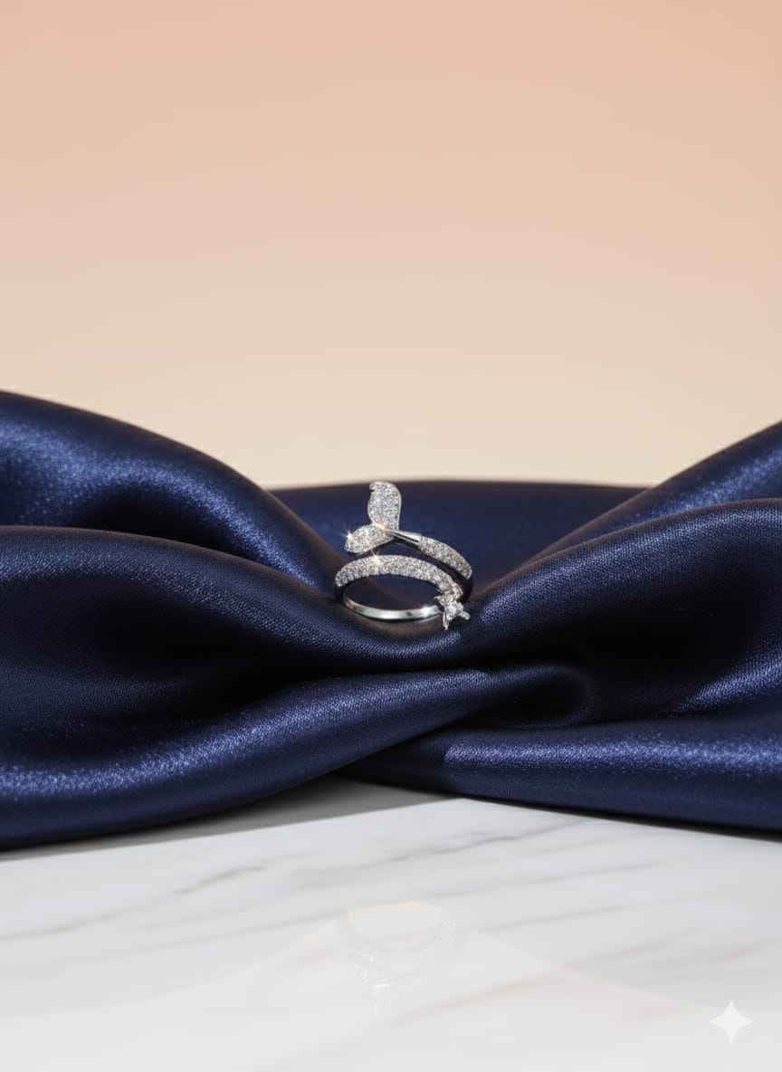 Royal Twist - Premium American Diamond Gold Plated Ring