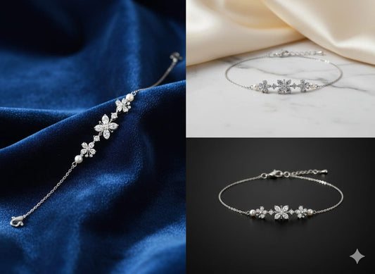 Soft Glam - Premium American Diamond Zircon Bracelet