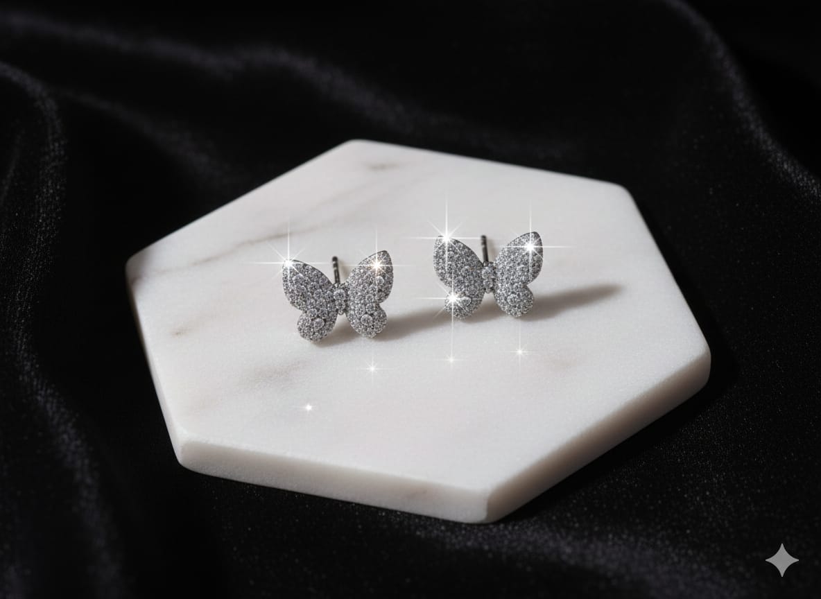 1-Carat Gold Plated AD Zircon Studs