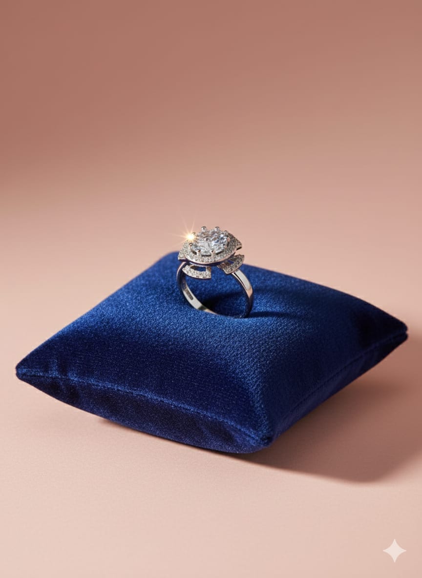 Royal Blossom - Premium American Diamond Zircon Spinning Flower Ring