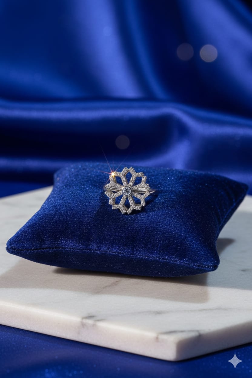 Luxe Petal - Premium Zircon American Diamond Spinning Floral Ring