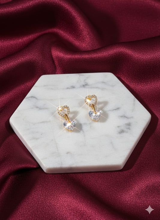 1-Carat Gold Plated AD Zircon Earrings