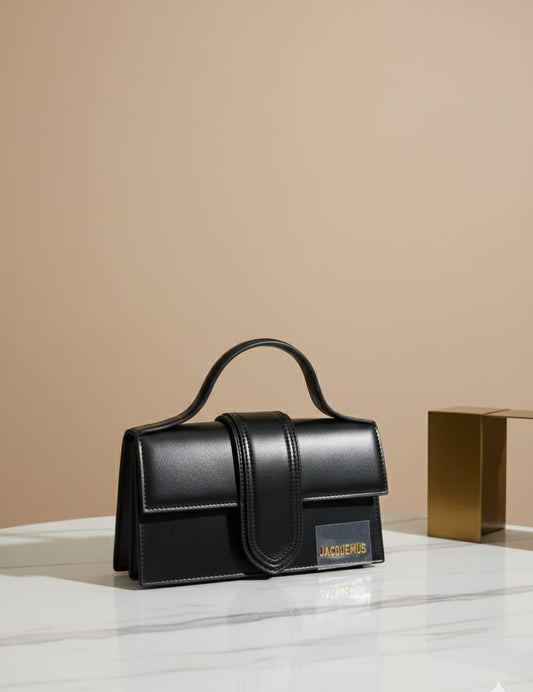 Jacquemus Le Bambino - Iconic Black Leather Top Handle Bag