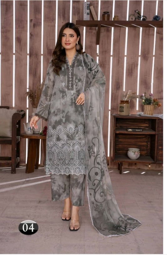 EMBROIDERED LAWN SUIT 3 - PIECE