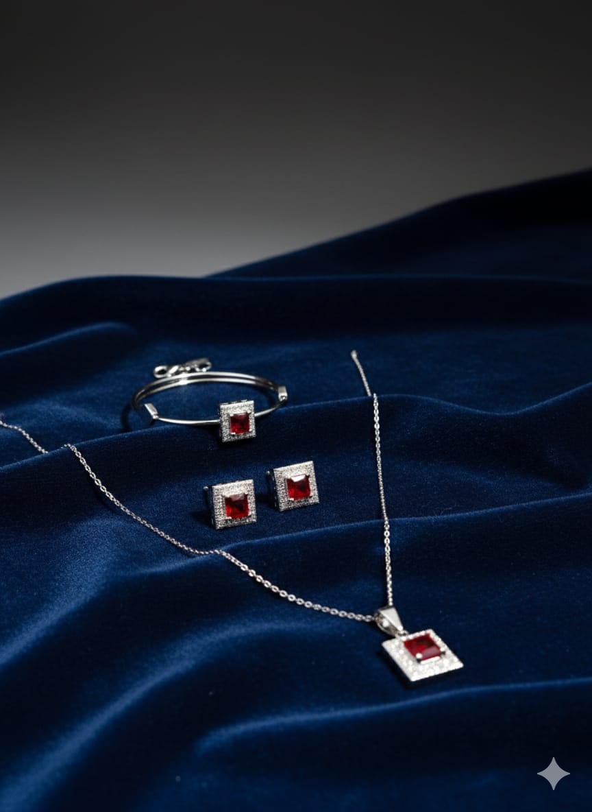 Glow Up - Premium American Diamond Zircon Combo Set