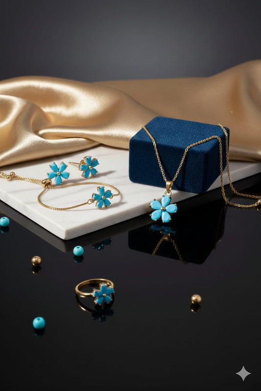 Premium Gold Plated Combo Floral set