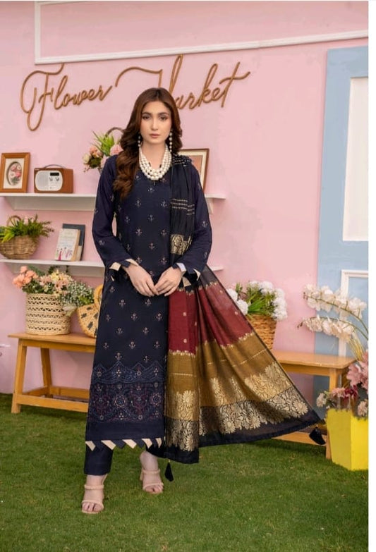 3 PIECE - EMBROIDERED SUIT