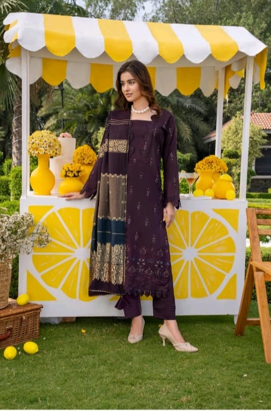 3 PIECE - EMBROIDERED SUIT